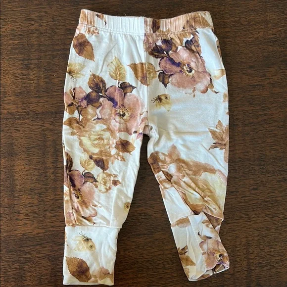 Floral Kids Pajamas Set - Cream and Brown - Picture 3 of 4